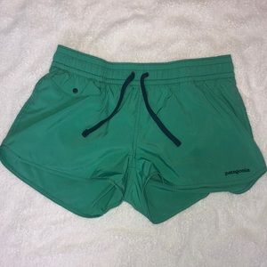 green patagonia shorts